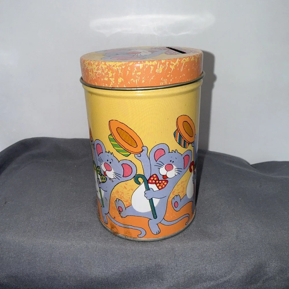 Jsny Tin Coin Bank Dancing Mice